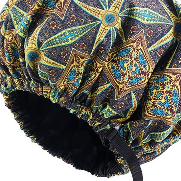 NWT XL African Pattern Print Adjustable Sleep Bonnet - Picture 5 of 9
